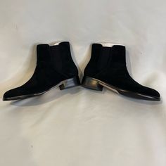 Nib Ann Taylor Seraphina Suede Black Bootie, 6 Originally $198 Elegant Suede Chelsea Boots With Round Toe, Elegant Chelsea Boots With Rubber Sole And Round Toe, Elegant Closed Toe Chelsea Boots For Fall, Formal Fall Chelsea Boots With Closed Toe, Elegant Formal Chelsea Boots With Closed Toe, Formal Chelsea Boots For Fall With Closed Toe, Elegant Ankle-high Black Chelsea Boots, Elegant Suede Chelsea Ankle Boots, Formal Suede Chelsea Boots With Rubber Sole