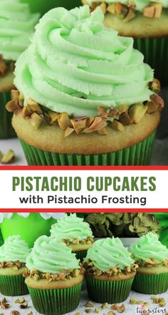 pistachio cupcakes with pistachio frosting are the perfect dessert for st patrick's day