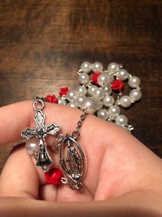 Handmade Rosary Catholic Prayer With Rose Beads Holy - Etsy Spiritual Rosary As Valentine's Day Gift, Beaded Crucifix Rosary As Gift, Handmade Rosary, Rose Beads, Holy Rosary, Rosary Catholic, Eye Pins, Blessed Virgin, Blessed Virgin Mary