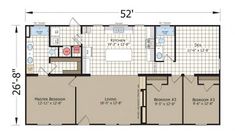 the floor plan for a two bedroom, one bathroom apartment with an attached kitchen and living room