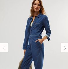 Free People X Lee Union Coveralls Mid Blue Size Small Nwt Blue Denim Overall Jumpsuit With Pockets, Blue Fall Overalls With Pockets, Blue Overalls With Pockets For Fall, Fall Blue Overalls With Pockets, Utility Blue Denim Jumpsuit For Spring, Blue Utility Denim Jumpsuit For Spring, Blue Fitted Utility Jumpsuits And Rompers, Blue Fitted Utility Jumpsuit, Blue Overall Jumpsuit With Pockets