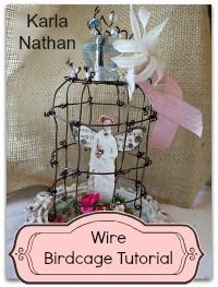 a wire birdcage with angel figurines in it and the words wire bridge tutor