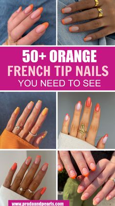 50+ Perfect Orange Tip Nail Designs That Are Really Trendy; summer nils ideas orange! This includes orange nails, orange nails acrylic, orange nails summer, orange nail designs, french tip nails, french tip nails orange, french tip ideas & more! This also includes orange nail art, orange nail ideas, orange nail designs, french tip with design, orange nails almond, orange nails square, bright nails, french tip acrylic nails, french tip nail designs & more! #orangenails #orangetipnails Orange French Tip Nails, Orange French Tip, Bright Orange Nails, Tip Nail Designs, Orange Nail Art, Orange Nail Designs, Orange Nail Polish