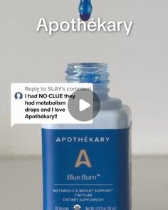 Apothékary™️ on Instagram: "Your metabolic health impacts more than you think. Blue Burn™ knows how to support it. Just a few droppers of this organic herbal tincture can help you achieve your goal weight, curb cravings, and improve workout recovery. Get yours today."