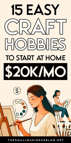 15 easy craft hobbies to start at home and make money, featuring profitable and sellable crafts. Best Crafts To Sell, Hobbies To Make Money, Money Making Projects, Selling Crafts Online, Craft Hobbies, Profitable Crafts, Selling Crafts, Best Crafts