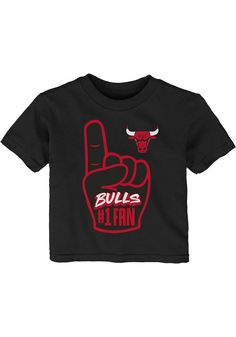 Every future Bulls fan needs this Chicago Bulls Infant Black Short Sleeve Tee. This Hand Off T-Shirt features a screen print team graphic. Screen print team graphic, Double stitched hem and cuff, Crew neck, Short sleeve, Straight hem, Perfect for any young sports fan!, 100% COTTON, 8 Sports Season Tops With Team Logo For Fan Events, Cotton Band Merch Tops For Fan Events, Screen Print Fan Apparel T-shirt, Black Cotton Sports Fan T-shirt, Black T-shirt With Screen Print For Fan Gear, Band Merch T-shirt For Fans, Black Band Merch Top With Team Name, Fan Gear T-shirt With Screen Print, Black T-shirt With Graphic Print For Fan Events