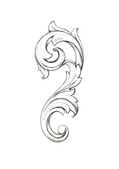 a black and white drawing of a swirly letter s on a white paper background