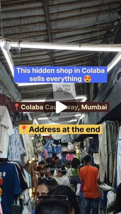 people are shopping in an open market with the caption'this hidden shop in colaba sells everything '