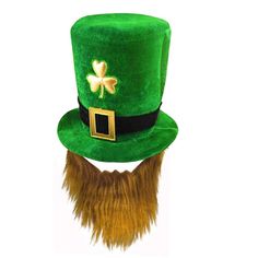 PRICES MAY VARY. LEPRECHAUN TOP HAT WITH BEARD: The velvet leprechaun top hat is designed with a built-in brown color beard, shamrock and black hat band with gold buckle accent, and the hat color is the Irish national traditional green. Classic design is full of Irish flavor, conveying a wonderful happy feeling for Saint Patrick's Day. It's also to add a bit of spring color HAPPY ST.PATRICKS DAY: Green irish hat is a beautiful costume accessory for St. Patrick's Day celebrations, costume parties Beard Party, Irish Fancy Dress, Leprechaun Costume, St Patricks Day Hat, Beard Accessories, Beard Hat, Irish Festival, Beard Colour, Leprechaun Hats