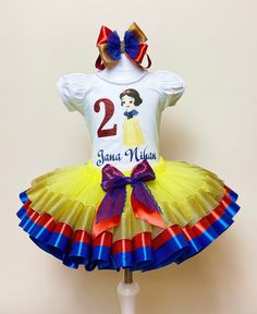 a dress made to look like snow white and the number two