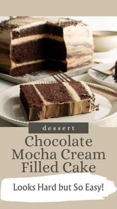 dessert chocolate mocha cream filled cake looks hard but s'o easy cover image