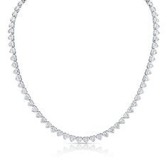 This necklace is crafted with premium 18k yellow gold to provide lasting strength and a brilliant luster. The 17.90 Carat Bezel Straight Line Necklace boasts a GH VS grade and a non-certified total carat weight of 17.90. Dazzling Pear-shaped Embellished Necklace, Dazzling Pear-shaped Necklace With 17 Jewels, Dazzling Heart Cut Necklace For Formal Occasions, Formal Pear-shaped Necklace With Diamond Accents, Luxury Oval Necklace With Prong Setting, Formal Heart Cut Diamond Accent Necklace, Formal Heart Cut Cubic Zirconia Diamond Necklace, Formal Fine Jewelry Necklaces With Prong Setting, Formal Fine Jewelry Necklace With Prong Setting