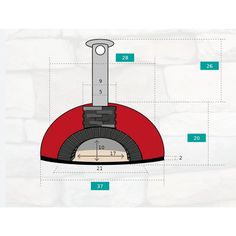 the diagram shows how to use an oven for pizzas and other baked goods, as well as measurements