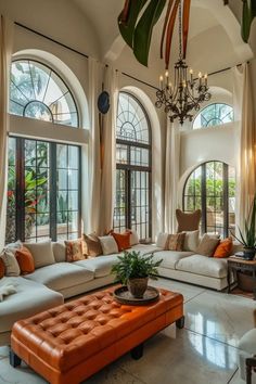 Coastal Mediterranean living area with sea views, light linen sofas, and blue accents Italian Villa Interior Design, Morocco Living Room, Modern Italian Villa, Italian Villa Interior