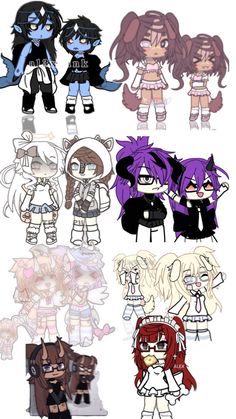 Gacha life ocs ideias Gacha Pajama Ideas, Gacha Life Girl Outfit Ideas, Y2k Gacha Life Oc Ideas, Gacha Life Kid Outfits, Gacha Life Hairstyles Ideas, Oc Gacha Life Aesthetic, Girl Gacha Life Oc, Gacha Life Ocs Girl Ideas, Gacha Life Outfits Girls Ideas