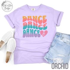 Show your love for all things dance with our stylish and comfortable t-shirt collection on Etsy, featuring unique designs inspired by various dance genres. Great for gifting for recitals, competitions, or any dance function. From graceful ballet to dynamic hip-hop, our premium quality t-shirts are perfect for dancers looking to showcase their passion with flair. **See something you like, but want it customized to fit your vision? Message me SHIRT -Comfort Colors, Garment-Dyed T-Shirt -Unisex Adu Summer Crew Neck Tops For Dance Class, Crew Neck Tops For Dance Class Summer, Relaxed Fit Tops For Summer Dance, Casual Tops With Text Print For Dance, Casual Tops For Summer Dance Class, Casual Summer Tops For Dance Class, Summer Casual T-shirt For Dance, Casual Summer T-shirt For Dance, Casual Short Sleeve Tops For Dance