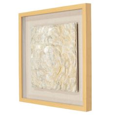 an abstract painting in wood frame on white background