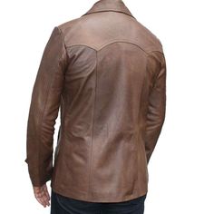 Men's Brown Lambskin Leather Jacket Outer Shell: 100% Real LeatherLeather Type: Lambskin LeatherClouser: ButtonsCollar Style: Lapel CollarIndise Pockets: TwoOutside Pockets:TwoLining: Select lining from: Polyester , Cotton or FiberfillColor: Distressed Brow Brown Leather Jacket With Lapel Collar For Fall, Fall Leather Jacket With Snap Buttons, Fitted Brown Leather Jacket With Double Button Closure, Leather Blazer With Double Button Closure, Leather Sport Coat With Double Button Closure, Masculine Fitted Leather Jacket, Masculine Fitted Leather Jacket For Winter, Fitted Brown Leather Jacket With Lapel Collar, Single Breasted Leather Sport Coat With Long Sleeves