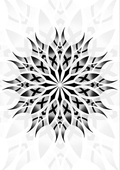 an abstract black and white design on a white background