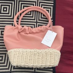 Brand New. I Target Mini Purse Day Out Straw Satchel Bag, Trendy Double Handle Straw Bag For Day Out, Chic Satchel Straw Bag For Spring, Chic Spring Straw Satchel Bag, Trendy Bucket Bag Tote For Day Out, Chic Pink Straw Bag With Double Handle, Double Handle Bucket Bag For Day Out, Trendy Pink Straw Bag For Spring, Pink Tote Shoulder Bag For Day Out