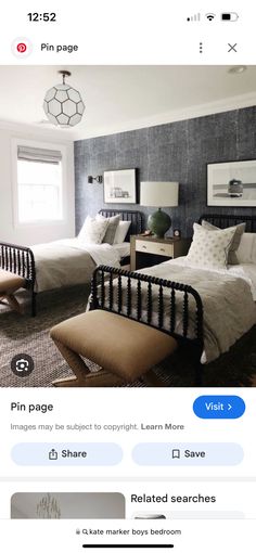 an image of a bedroom with two beds and one is on instagram for pin page