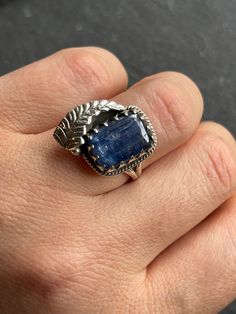 Beautiful natural  blue Kyanite in sterling 925 silver,  size 8 US.  ✓You'll receive your new ring in the signature gift box  ✓ Genuine Kyanite  ✓Because of the natural crystal structure, natural  gemstones could have some small visible scars and crackles. ✓ Solid 925 Sterling Silver (925 parts per 1000) ✓ Silver Hallmark on every item ✓ Handcrafted  ✓ Every natural stone is different and exclusive in pattern and shape, and with its unique properties Sapphire Moonstone Ring In Sterling Silver As Gift, Silver Sterling Sapphire Ring With Natural Stones, Sterling Silver Sapphire Ring With Natural Stones, Silver Sapphire Ring With Natural Stones, Sapphire Colored Kyanite Jewelry As A Gift, Sapphire Kyanite Jewelry As A Gift, Sapphire Kyanite Jewelry For Gift, Silver Kyanite Jewelry As Gift, Silver Apatite Jewelry For Anniversary