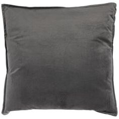 a dark gray pillow on a white background