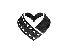 a black and white logo with an image of a heart in the middle of it