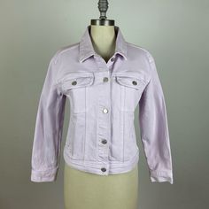 J. Crew Denim Jacket In An Appealing Lavender Color, Brand New. Size Xs With A Classic, Comfortable, Oversized Fit. Purple Cotton Outerwear With Pockets, Fitted Lavender Outerwear For Spring, Purple Cotton Outerwear With Button Closure, Lavender Outerwear For Spring Workwear, Casual Mauve Outerwear, Casual Lavender Outerwear For Spring, Purple Button-up Cotton Outerwear, Purple Cotton Button-up Outerwear, Casual Mauve Outerwear For Fall