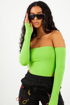 Neon Green Swimsuit, Boutique Flyer, Neon Yellow Shorts, Off Shoulder Bodysuit, High Neck Bodysuit, Party Pictures, Green Swimsuit, Poster Background Design