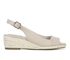 LifeStide Socialite is keeping it fresh and fashion-forward this season. Featuring a peep-toe and an espadrille-inspired 1 3/4 inch wedge that will absolutely compliment any outfit you wear it with. The Soft System insole provides all day comfort and support, while the traction outsole delivers stability with every step. Fabric upper,Adjustable buckle closure for a custom and secure fit,Approx. 1 3/4 inch espadrille wedge heel,Round, open-toe design,Soft System insole for all day comfort,Durable Peep Toe Wedge Sandals, Toes Designs, Womens Sandals Wedges, Espadrille Wedge, Shoe Carnival, Toe Designs, Wedge Sandal, Espadrilles Wedges, Wedge Heels