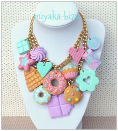 Love Pastel, Pastel Necklace, Kawaii Crafts, Iphone 3g, I Love Summer, Pastel Fashion, Kawaii Accessories, Food Jewelry