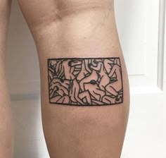 a person with a tattoo on their leg