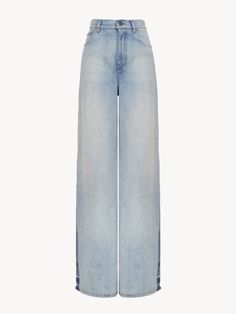 Chloé Wide Leg Jeans In Denim | Chloé US Pants Collection, Bleached Denim, Patchwork Jeans, Cute Jeans, High Rise Jeans, Skirt Suit, Blouse Dress, Wide Leg Jeans, Order Online