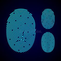 two fingerprints on a blue background royalty illustration