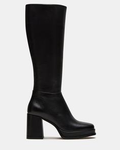 Crafted for ultimate sophistication, these knee-high boots boast a sleek square toe and sturdy block heel for effortless style. Elevate your wardrobe with the MYSTERY platform boot. 3.25 inch heel height 1 inch platform Size 6 measurements: 14 inch shaft circumference, 14.25 inch shaft height Size 8 measurements: 15.5 inch shaft circumference, 15 inch shaft height Size 10 measurements: 16 inch shaft circumference, 15.5 inch shaft height Leather upper material Textile and synthetic lining Synthet Nye 2025, Platform Boots Women, Sandal Platform, Platform Block Heels, Platform Sandals Heels, Mary Jane Heels, Leather Block Heels, Platform Boots, Shoe Care