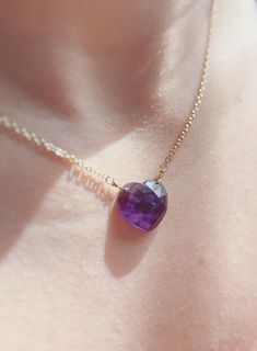 Amethyst aids us in transformation and is the birthstone for February. ✧ Chakra: Third Eye, Crown, Soul Star ✧ Birthstone: February ✧ Zodiac Sign: Pisces ✧ Vibration Level: High ✧ Includes: Genuine Amethyst faceted heart shape ✧ Amethyst size: 15mm ✧ Material: Goldfilled with clap Gold Vermeil ✧ Necklace size: 45cm Amethyst means 'sincerity.' It symbolizes wisdom, deep love, devotion, and mental peace. Historically, this stone was used by royalty as a symbol of power. The legendary power of Amet Amethyst Heart Pendant Jewelry For Anniversary, Heart Cut Amethyst Necklaces For Anniversary, Heart Cut Amethyst Birthstone Jewelry, Amethyst Heart Cut Necklace For Anniversary, Heart Cut Amethyst Necklace For Anniversary, Purple Birthstone Jewelry For Valentine's Day, Anniversary Amethyst Heart Necklace, Amethyst Birthstone Heart Pendant Jewelry, Amethyst Gemstone Jewelry For Valentine's Day