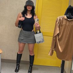 It Has A Short Attached Inside , This Trendy Skirt Is Cute With Your Boots To Go With It .. Good Material Brand New Size Large Us 8/10 . ((The Model Is Wearing A Small)) Parachute Skirt, Skirts With Boots, Trendy Skirts, Skirt Mini, Gray Skirt, Mini Skirt, Womens Skirt, Mini Skirts, Brand New