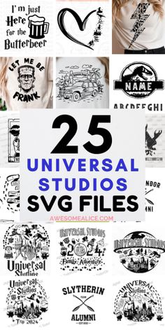 the 25 universal studio svg files are available for use in any type of design