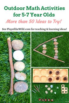 Nature Math Preschool, Homeschool Outdoor Activities Kindergarten, Outdoor Maths Ideas Eyfs, Waldorf Math Kindergarten, Forest Math Activities Preschool, Nature Literacy Activities, Reggio Math Activities, Maths Outdoor Activities