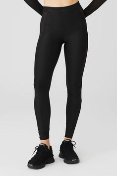 Airlift High-Waist Ballet Dream Legging - Black | Alo Yoga Cool Trainers, Womens Black Pants, Mesh Leggings, Performance Wear, French Terry Fabric, Double Take, Back Women, Alo Yoga, Matching Top