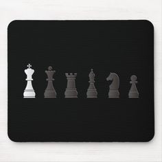 a chess board with the pieces on it mousepads, which are black and white