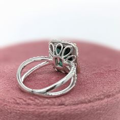 Presenting NNJ Designs' Summer Collection! This beautiful estate ring features a 3.33 carat emerald cut indicolite tourmaline gemstone with natural earth mined diamonds and a split shank, all set in solid 14K gold. This ring is made with solid 14K Gold and natural Earth mined SI / G-H diamonds. As listed, this ring is ready to ship. If you're interested in purchasing this setting with a different center stone please message us! Gia Certified Tourmaline Jewelry For Anniversary, Tourmaline Jewelry With Halo Setting For Anniversary, Gia Certified Tourmaline Jewelry For Gift, Gia Certified Tourmaline Wedding Ring, Wedding Gia Certified Tourmaline Ring, Fine Jewelry White Gold Tourmaline Rings, Designer Silver Jewellery, Indicolite Tourmaline, Estate Rings