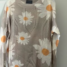 Cute Spring Sweater From Dress Up Boutique In Size L New With Tags Gray Sweaters, From Dress, Tan Sweater, Spring Sweater, Cute Spring, Grey Sweater, Scoop Neck, Sweaters For Women, Dress Up