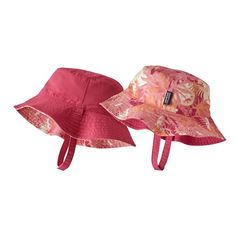 Baby Sun Bucket Hat, Wild Waratah: Petra Pink (WIPP) Patagonia Baby, Pola Topi, Baby Patagonia, Punk Baby, Toddler Size Chart, Nylon Fabric, Toddler Sizes, Fun Prints, Body Size