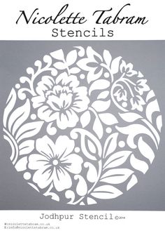 the stencil is designed to look like a flower in white on grey paper