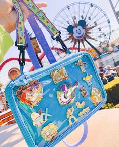 Cute Blue Bags For Theme Park, Disney Style Rectangular Shoulder Bag For School, Fun Travel Bags Made Of Plastic, Fun Plastic Travel Bags, Crazy Purses, Pin Bag, Wrist Lanyard, Key Fobs Wristlet, Key Lanyard