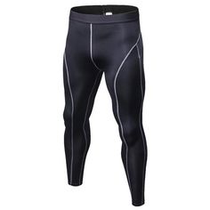 The Men's Dry Fit Compression Leggings Sport Pants is high-tech, multi-directional compression gear that looks great, feels good and supports the muscle groups you use the most while working out. Performance-engineered technical fabric manages moisture and protects skin from wind, weather and even the sun. Compression gear promotes muscle recovery by boosting circulation to your working muscles. It also soothes sore muscles after a workout, improves your posture and reduces muscle fatigue. You w Men Jogger, Mens Compression Pants, Gym Sportswear, Mens Leggings, Mens Compression, Nylon Pants, Mens Tights, Long Leggings, Compression Pants