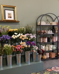 Take a peek inside our sweet Flower Shop in Raleigh, NC. We’ve loved being a part of the North Hills community so far and can’t wait to continue sharing the joy of flowers with you all 🥰🫶💗💐 Come see us Tuesday-Saturday from 11-6 and Sunday from 12-5 at 540 St Albans Drive 💐💐💐 Flower Shops Interior, Flower Shop Interiors Design Florists, Flower Shop Ideas, Flower Shop Display