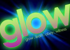 the glow logo is shown on a dark background